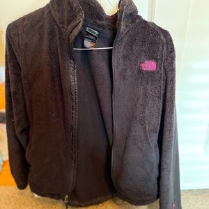 Pink black fleece north face